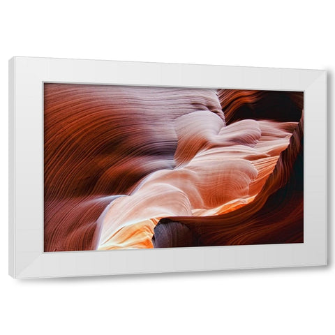 The Echo Of Time White Modern Wood Framed Art Print by J. Lee, Andrew