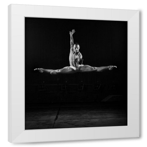Leap White Modern Wood Framed Art Print by Groenewald, Michael