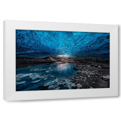 Ice Cave White Modern Wood Framed Art Print by De La, Javier