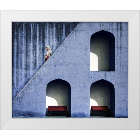The Emptiness Of Waiting White Modern Wood Framed Art Print by Flour, Piet