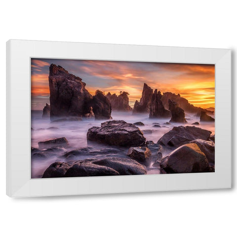 Heaven Of Rocks White Modern Wood Framed Art Print by Song, Gunarto