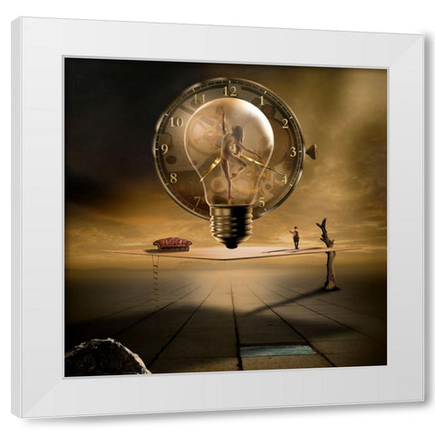 Even In The Quietest Moment White Modern Wood Framed Art Print by Pfleghart, Franziskus