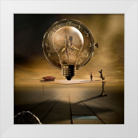 Even In The Quietest Moment White Modern Wood Framed Art Print by Pfleghart, Franziskus