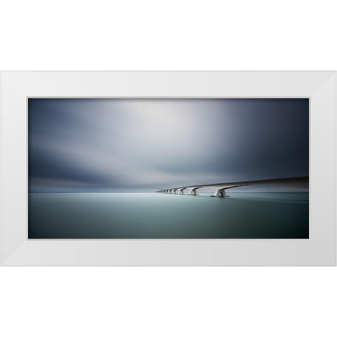 The Infinite Bridge White Modern Wood Framed Art Print by Van Orden, Arthur