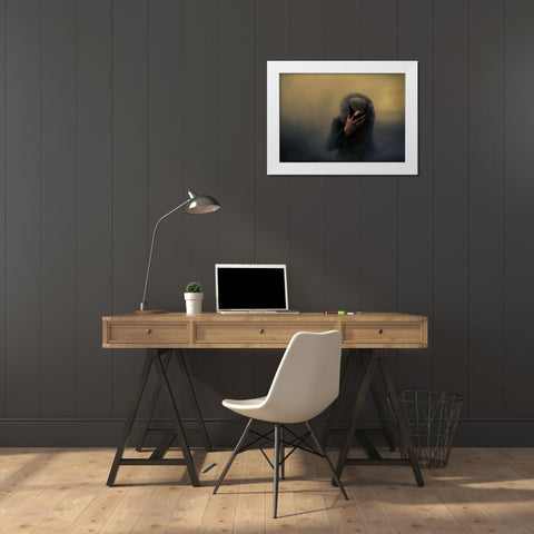 When The Going Gets Tough... White Modern Wood Framed Art Print by Larsen, Jorun