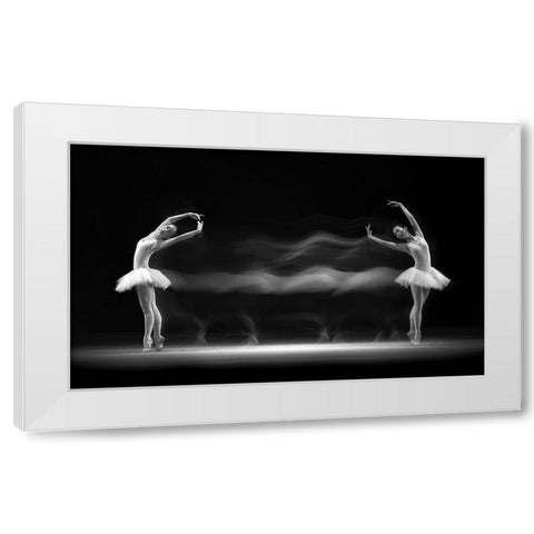 Double Pose White Modern Wood Framed Art Print by Bunjamin, Antonyus