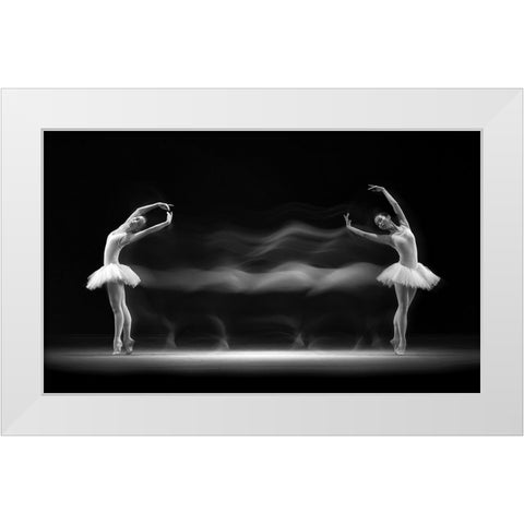 Double Pose White Modern Wood Framed Art Print by Bunjamin, Antonyus