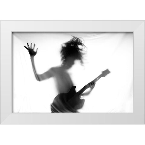 Guitar Heroes White Modern Wood Framed Art Print by Salim Bhayangkara, M.