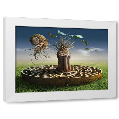 Untitled White Modern Wood Framed Art Print by Penchev, Radoslav