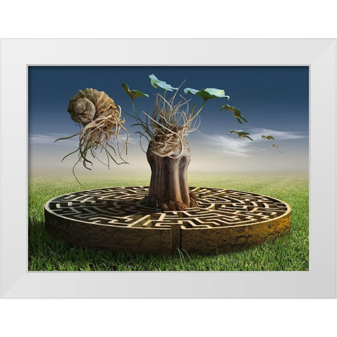 Untitled White Modern Wood Framed Art Print by Penchev, Radoslav