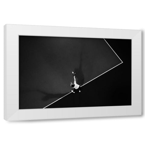 Tennis White Modern Wood Framed Art Print by Caria, Rui