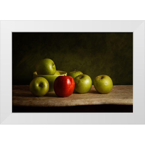 The Red White Modern Wood Framed Art Print by Laercio, Luiz