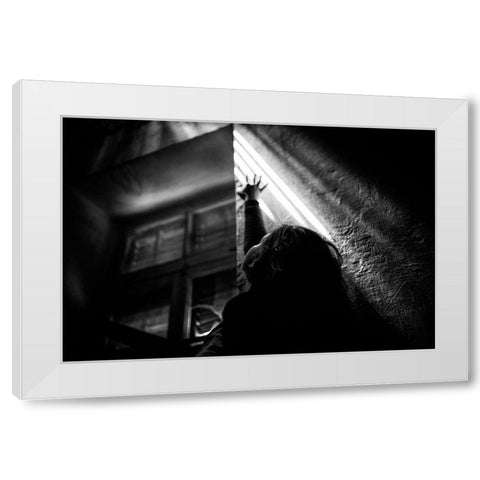 Light Inside The Darkness White Modern Wood Framed Art Print by Pergioudakis, Manos
