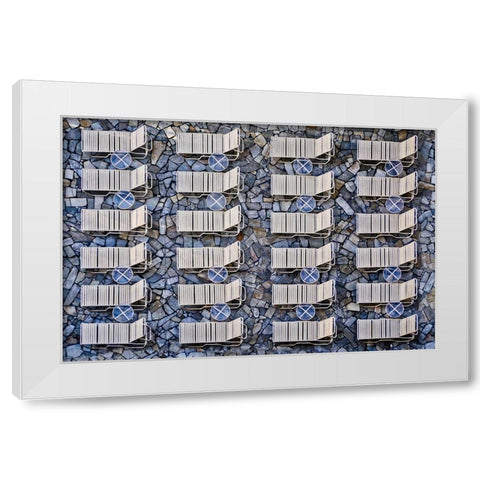 Geometrical White Modern Wood Framed Art Print by Lenzen, Klaus