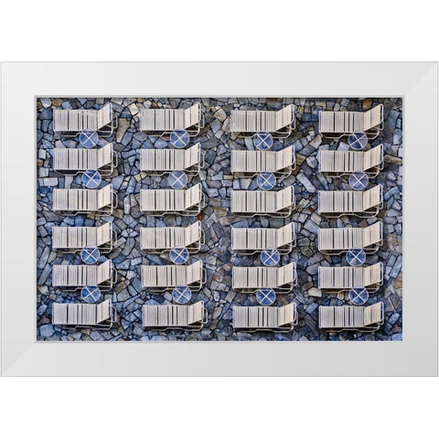 Geometrical White Modern Wood Framed Art Print by Lenzen, Klaus