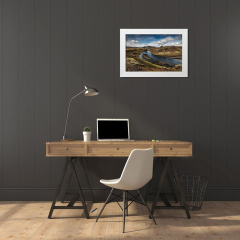 Highland River White Modern Wood Framed Art Print by Hoffmann, Raymond