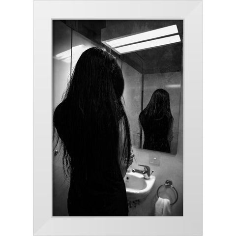 I Hate Mirror White Modern Wood Framed Art Print by Skip, Anthony