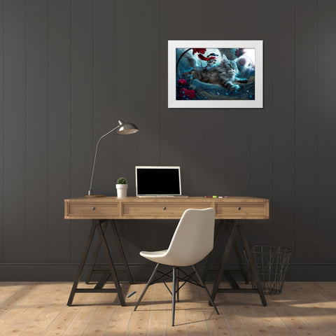 The Hero White Modern Wood Framed Art Print by Kiciak, Christophe
