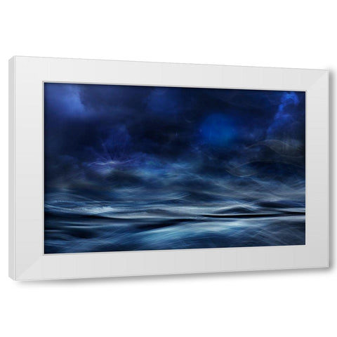 Lost At Sea White Modern Wood Framed Art Print by Marthinussen, Willy