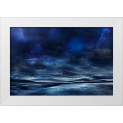 Lost At Sea White Modern Wood Framed Art Print by Marthinussen, Willy