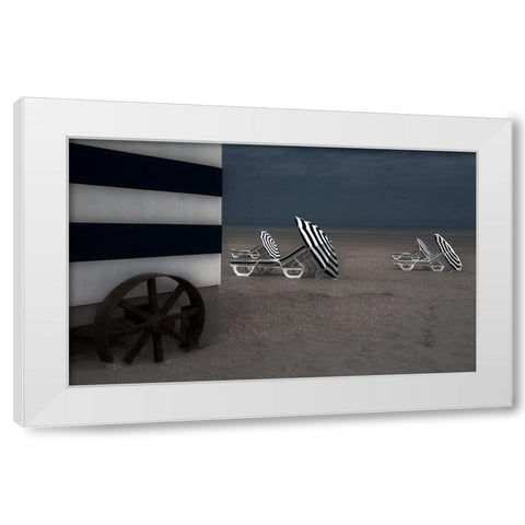 The Blue Cabin... White Modern Wood Framed Art Print by Claes, Gilbert