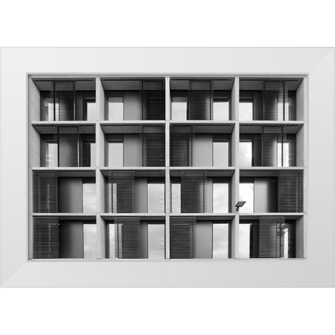 Living In The Grid White Modern Wood Framed Art Print by Wride, Linda