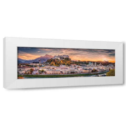 Salzburg In Fall Colors White Modern Wood Framed Art Print by Mitterwallner, Stefan