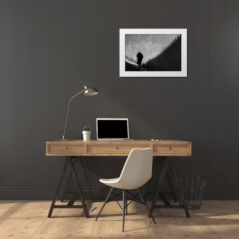 The Great Wall White Modern Wood Framed Art Print by Carlos, KK