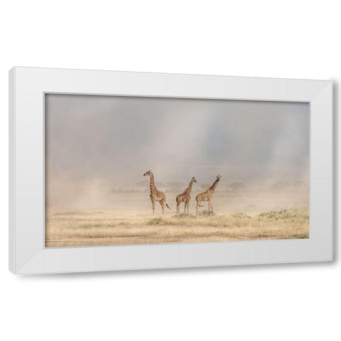 Weathering The Amboseli Dust Devils White Modern Wood Framed Art Print by C. Sink, Jeffrey