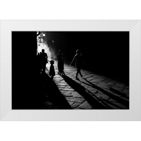 Into The Sun White Modern Wood Framed Art Print by Buda, Simone