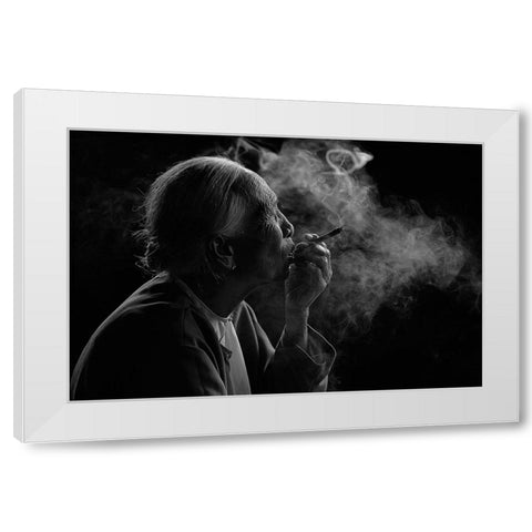 Puff!!!! White Modern Wood Framed Art Print by Vichaya