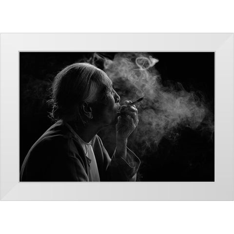 Puff!!!! White Modern Wood Framed Art Print by Vichaya