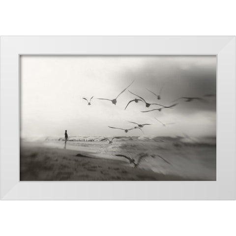 Quiet Dreams... White Modern Wood Framed Art Print by Niemiec, Anna