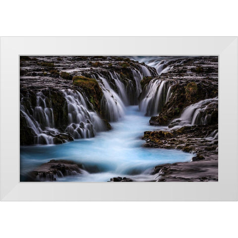 The Blue Beauty White Modern Wood Framed Art Print by Bogaerts, Sus