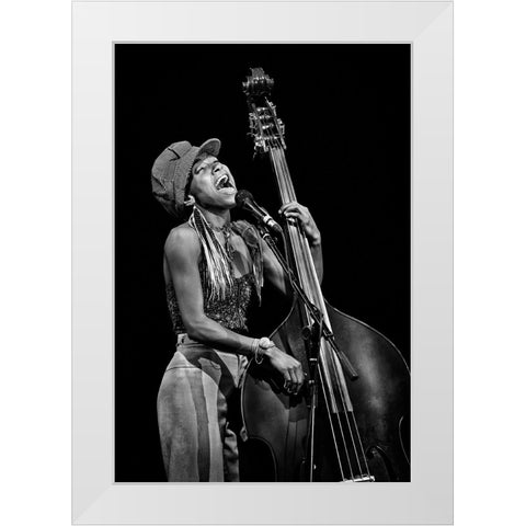 The Bass Singer White Modern Wood Framed Art Print by Cocks, Leonard
