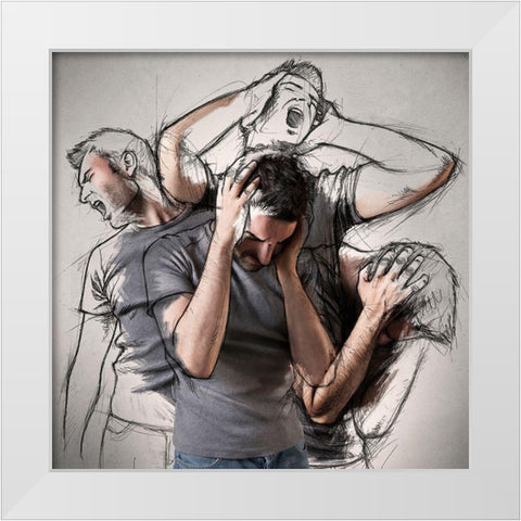 The Sketches Inside Me White Modern Wood Framed Art Print by Del Grosso, Sebastien