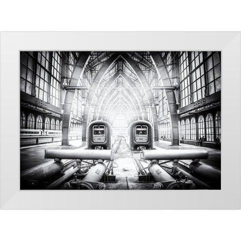 Take The 442 On Track 4,75 White Modern Wood Framed Art Print by Flour, Bruno