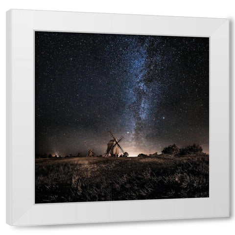 Galaxy Rising White Modern Wood Framed Art Print by Tannerstedt, Jorgen