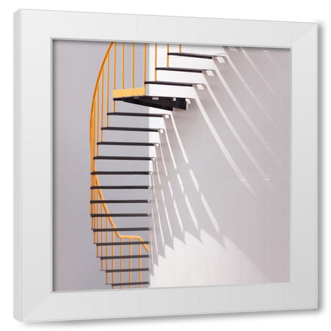 Yellow Staircase White Modern Wood Framed Art Print by Hammer, Jacqueline