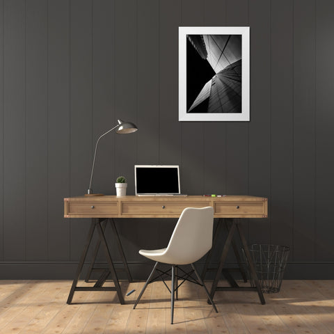 Shapes Of Light White Modern Wood Framed Art Print by Depaepe, Yvette