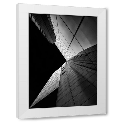 Shapes Of Light White Modern Wood Framed Art Print by Depaepe, Yvette