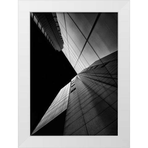 Shapes Of Light White Modern Wood Framed Art Print by Depaepe, Yvette