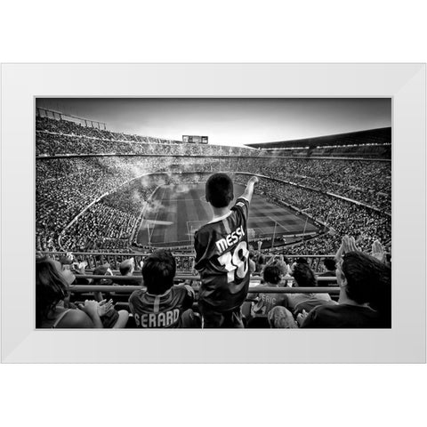 Cathedral Of Football White Modern Wood Framed Art Print by Geiger, Clemens