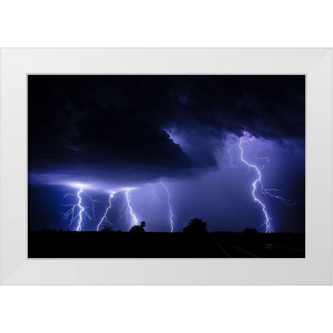 Fingers Of God White Modern Wood Framed Art Print by Skilbeck, Christian