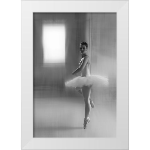 JohannaS Performance White Modern Wood Framed Art Print by Schleicher-Schwarz, Roswitha