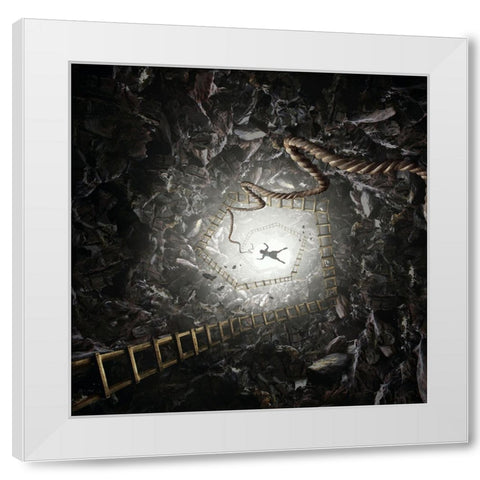 Mission Failed White Modern Wood Framed Art Print by Valentino, Ivan