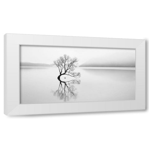 Serenity White Modern Wood Framed Art Print by Jones, Neville