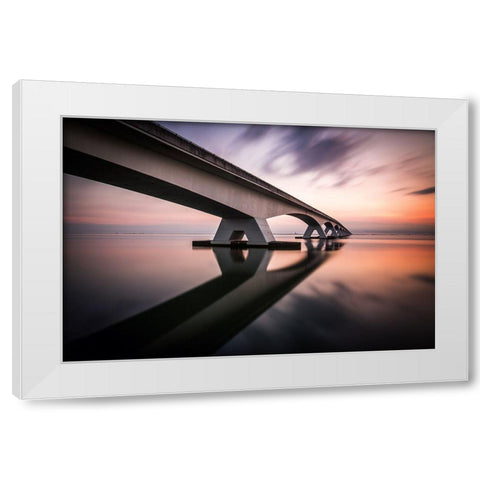 Morning Colors White Modern Wood Framed Art Print by Bogaerts, Sus