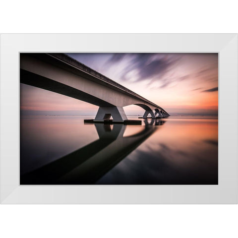 Morning Colors White Modern Wood Framed Art Print by Bogaerts, Sus