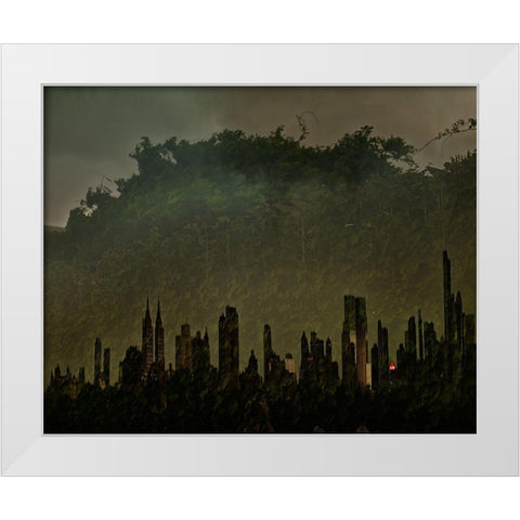 Ny Ny White Modern Wood Framed Art Print by Brancoveanu, Mariuca